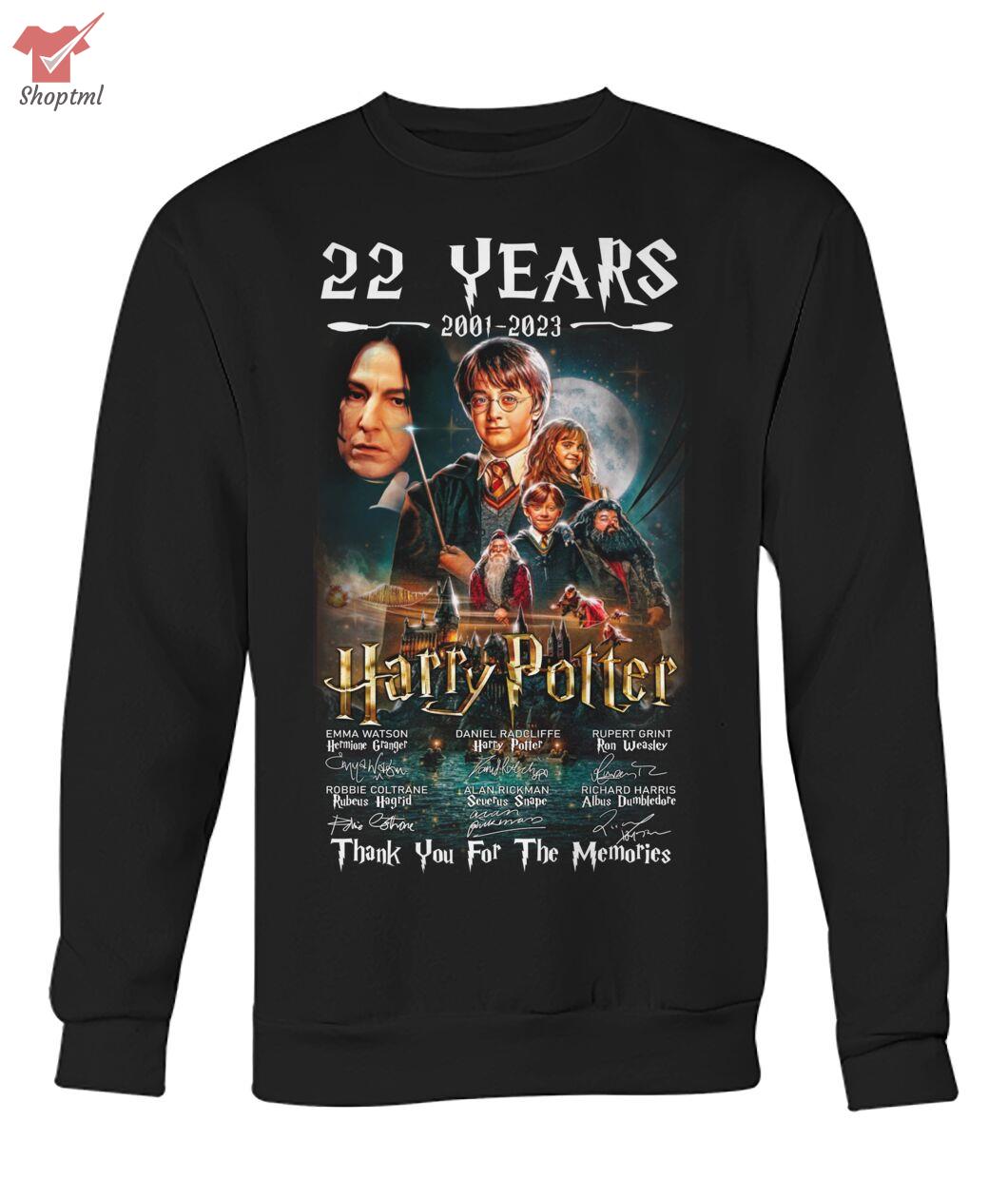 Harry Potter 22 Years 2001 2023 Thank You For The Memories Signature Shirt Hoodie