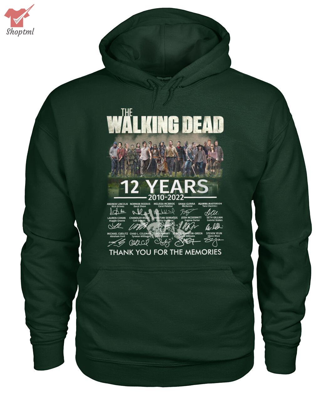 Seri The Walking Dead 12 Years 2010 2022 Thank You For The Memories Signature Shirt Hoodie