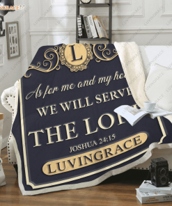 Personalize As For Me And My House We Will Serve The Lord Luvingrace Fleece Blanket