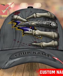 Baltimore Ravens Hand Bones NFL Custom Name Classic Cap