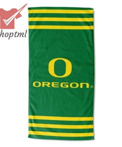 Oregon Ducks Stripes Green Beach Towel