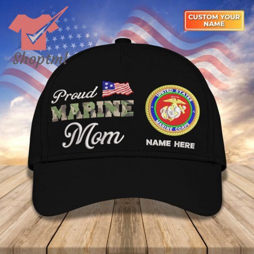 US Armed Force Proud Marine Mom Custom Embroidered Cap