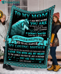 I love my mom customize name soft throw fleece blanket, personalized gift for mother’s day, christmas, birthday gift for mom