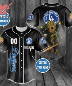 Groot Dodgers Baby Groot Custom Name Baseball Jersey
