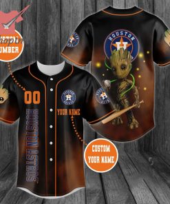 Groot Houston Astros Baby Groot Custom Name Baseball Jersey