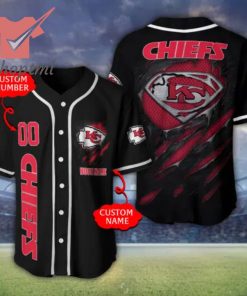 Kansas City Chiefs Superman NFL Custom Baseball Jersey