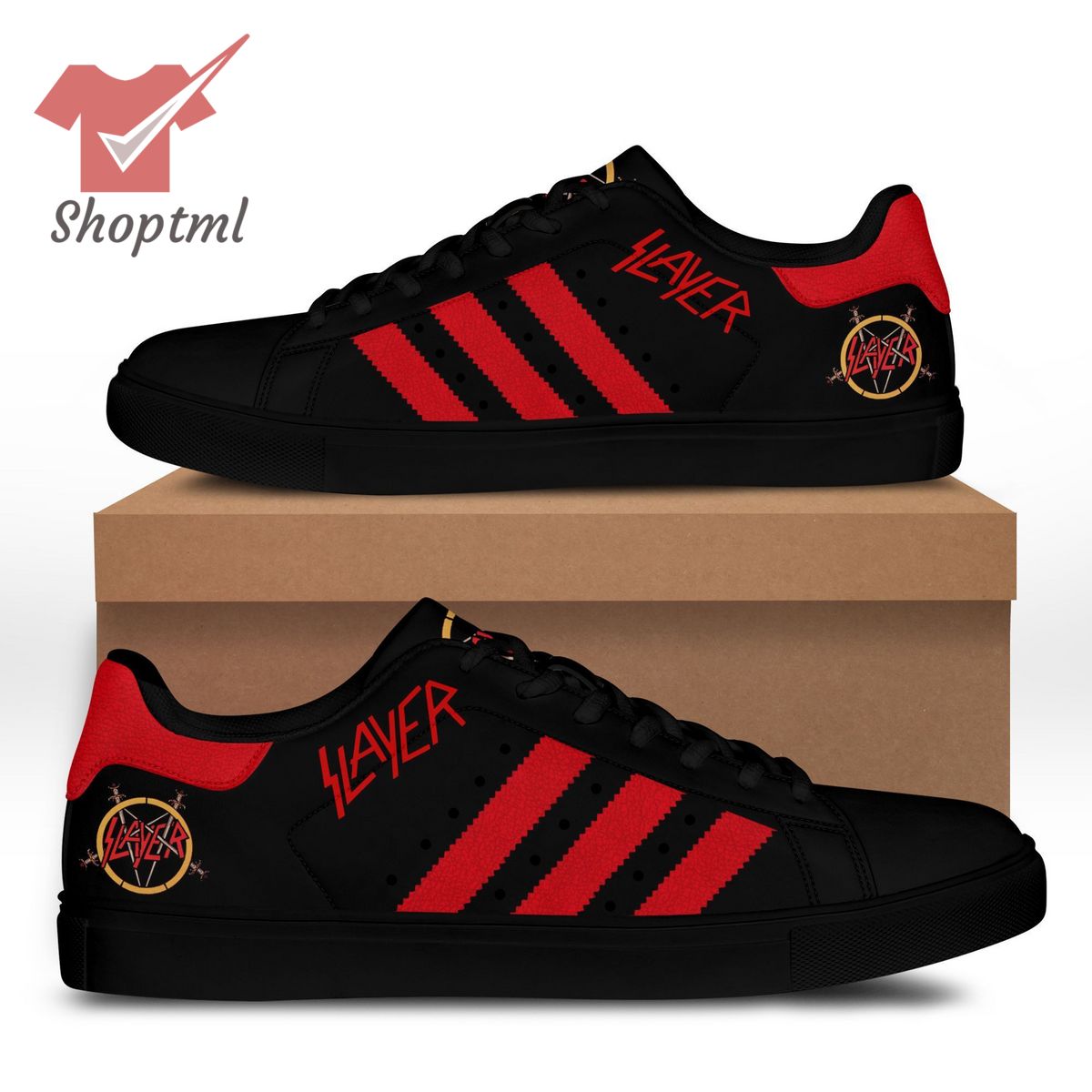 Slayer Black Red stan smith shoes