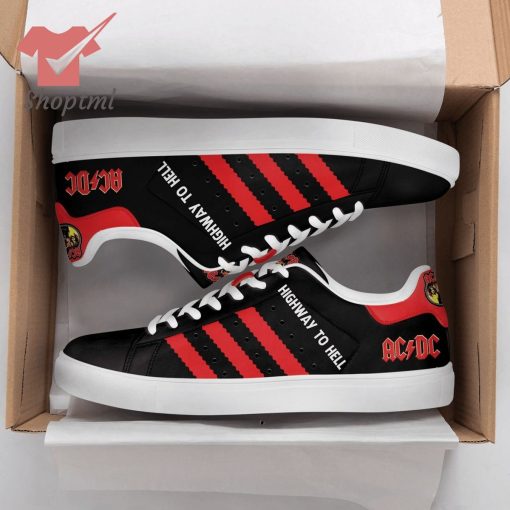 AC/DC black red stan smith adidas low top shoes