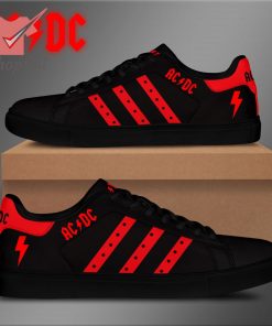 AC/DC black red stan smith tennis low top shoes