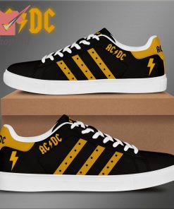 AC/DC black yellow adidas stan smith low top shoes