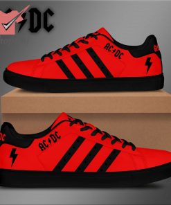AC/DC red black stan smith low top shoes