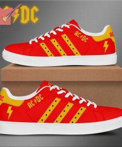 AC/DC red yellow stan smith low top shoes