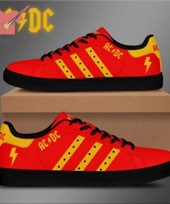AC/DC red yellow stan smith low top shoes
