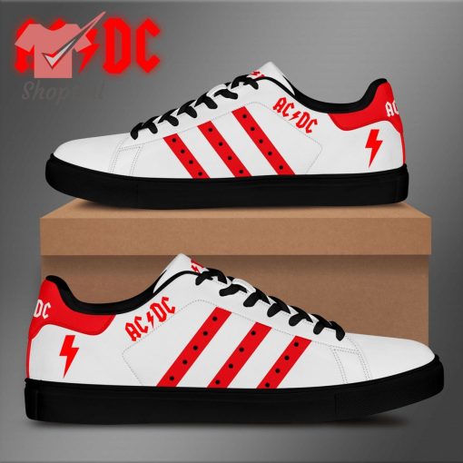 AC/DC white red stan smith tennis low top shoes