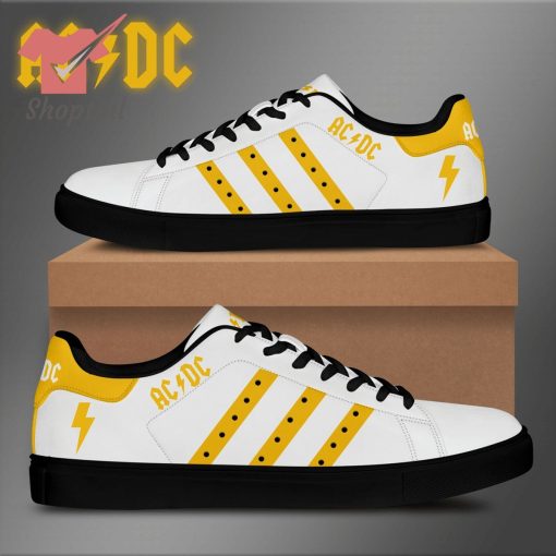 AC/DC white yellow stan smith low top shoes