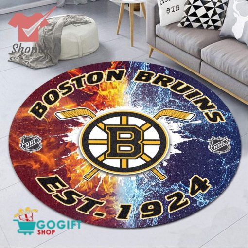 Boston Bruins NHL round rug
