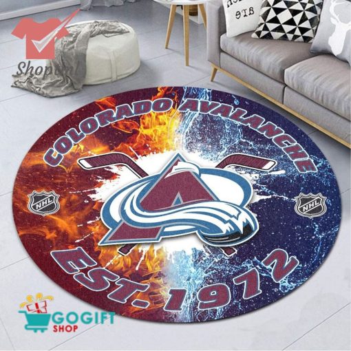 Colorado Avalanche NHL round rug