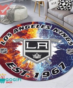Los Angeles Kings NHL round rug