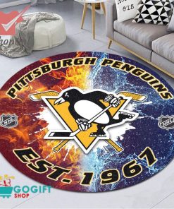 Pittsburgh Penguins NHL round rug