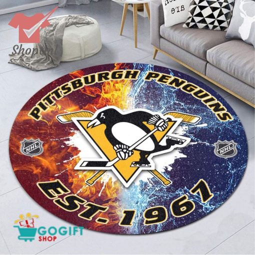 Pittsburgh Penguins NHL round rug