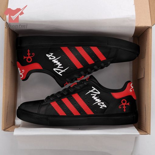 Prince black and red stan smith shoes