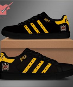 Slayer black yellow stan smith shoes