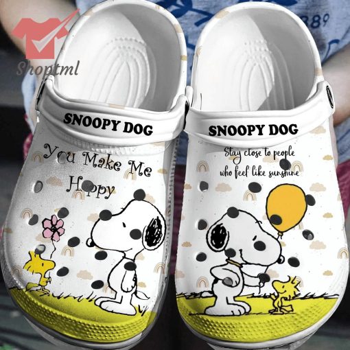 Snoopy dog you make me happy crocs clogs