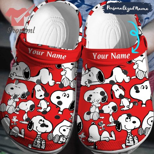 Snoopy red personalized crocs clogs