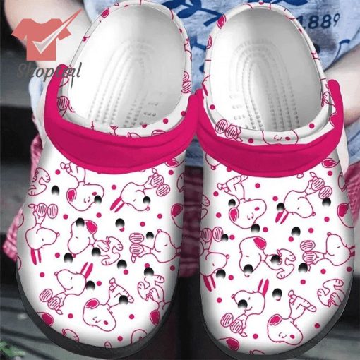 Snoopy white pink icon crocs shoes