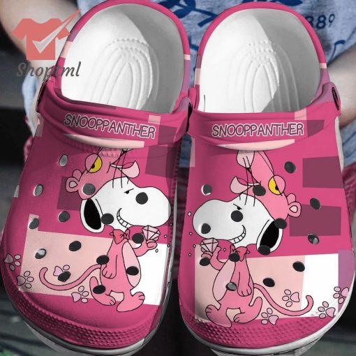 Snoopy x pink panther crocs clogs