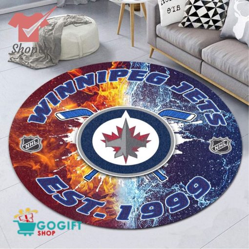 Winnipeg Jets NHL round rug