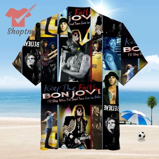 Bon Jovi Keep the Faith Albums hawaiian shirt