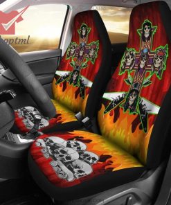 Guns N’ Roses Skulls On Cross Flaming Car Seat Cover