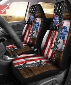 Pabst Blue Ribbon American Flag Car Seat Cover