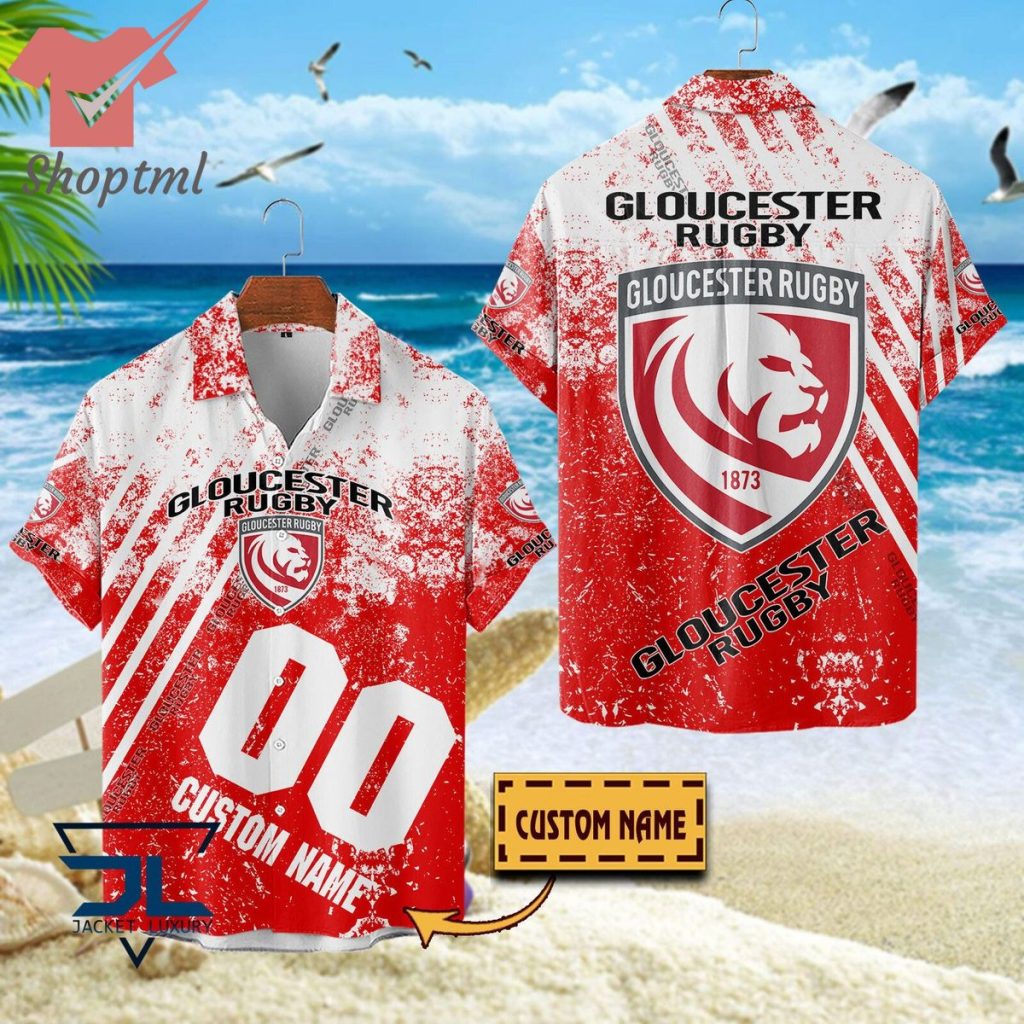 Gloucester Rugby 2023 custom name hawaiian shirt