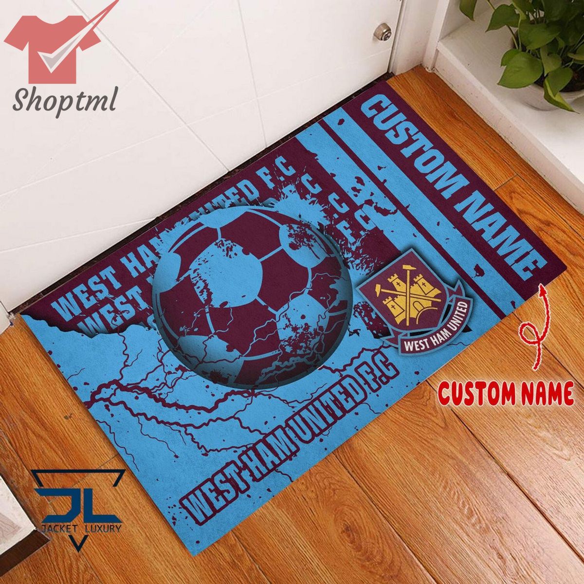 West Ham United F.C Custom Name Doormat