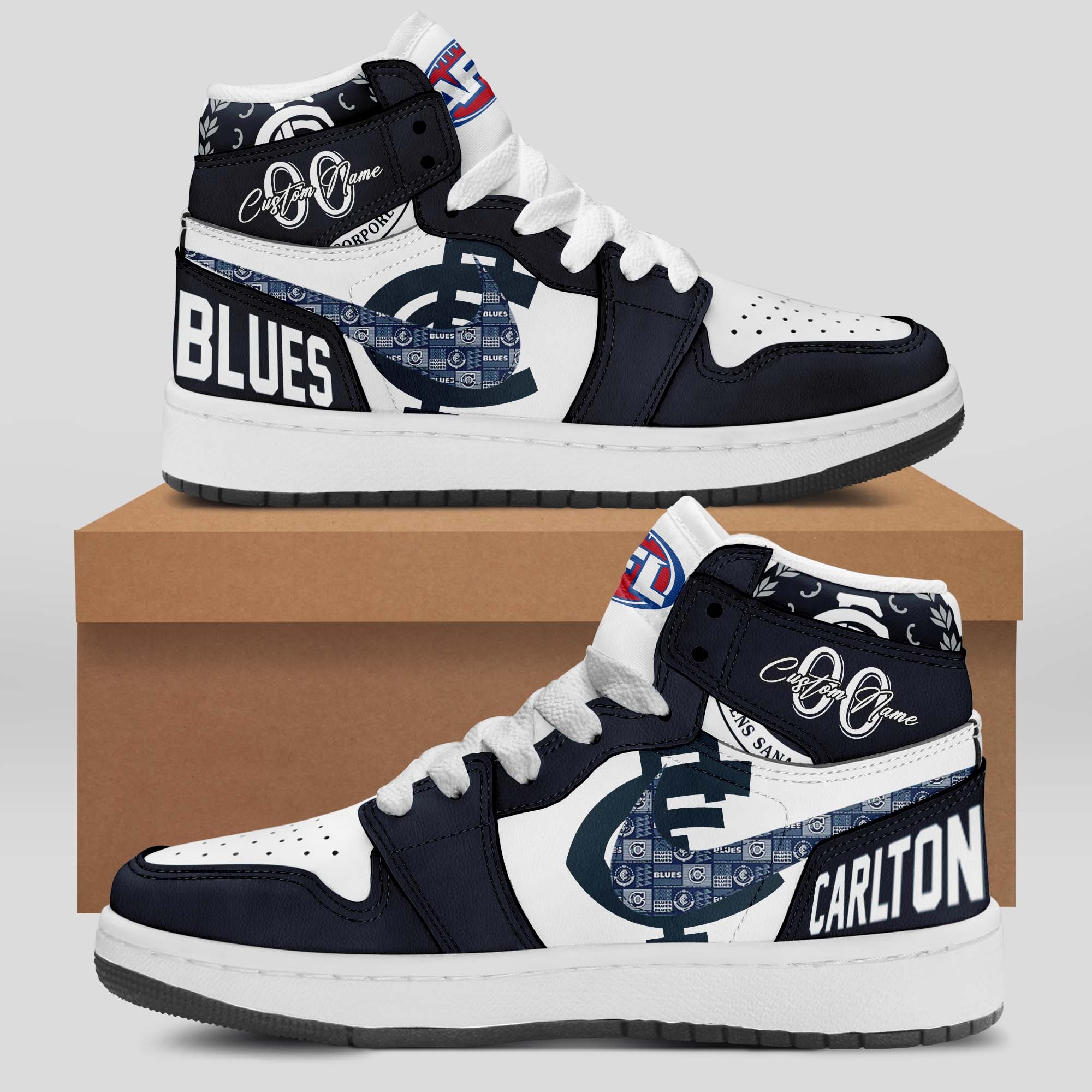 Carlton Blues Custom Name Air Jordan 1 Sneaker