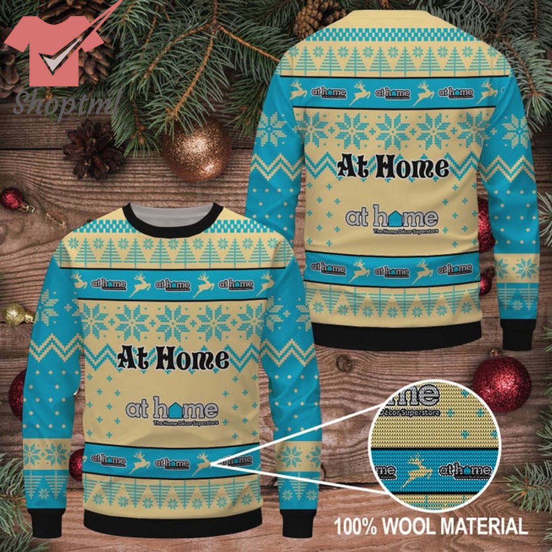 At home logo ugly christmas sweater