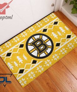 Boston Bruins Christmas Doormat