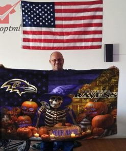 Baltimore Ravens Custom Name Halloween Flag