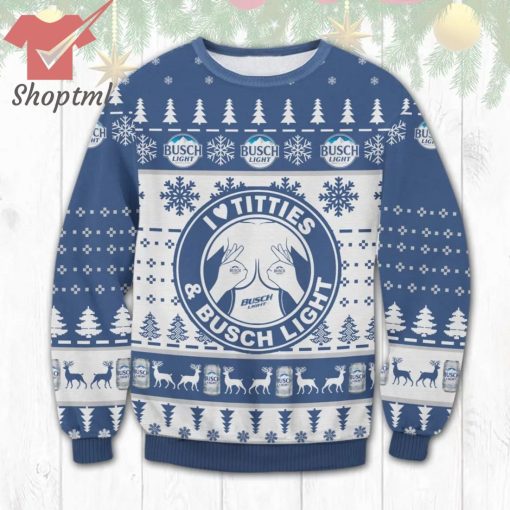Busch Light Titties Funny Ugly Christmas Sweater