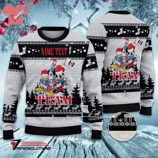 Fulham FC Disney Team Custom Name Ugly Christmas Sweater
