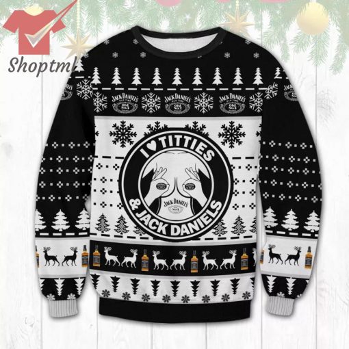Jack Daniels Titties Funny Ugly Christmas Sweater