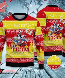 Manchester United Disney Team Custom Name Ugly Christmas Sweater