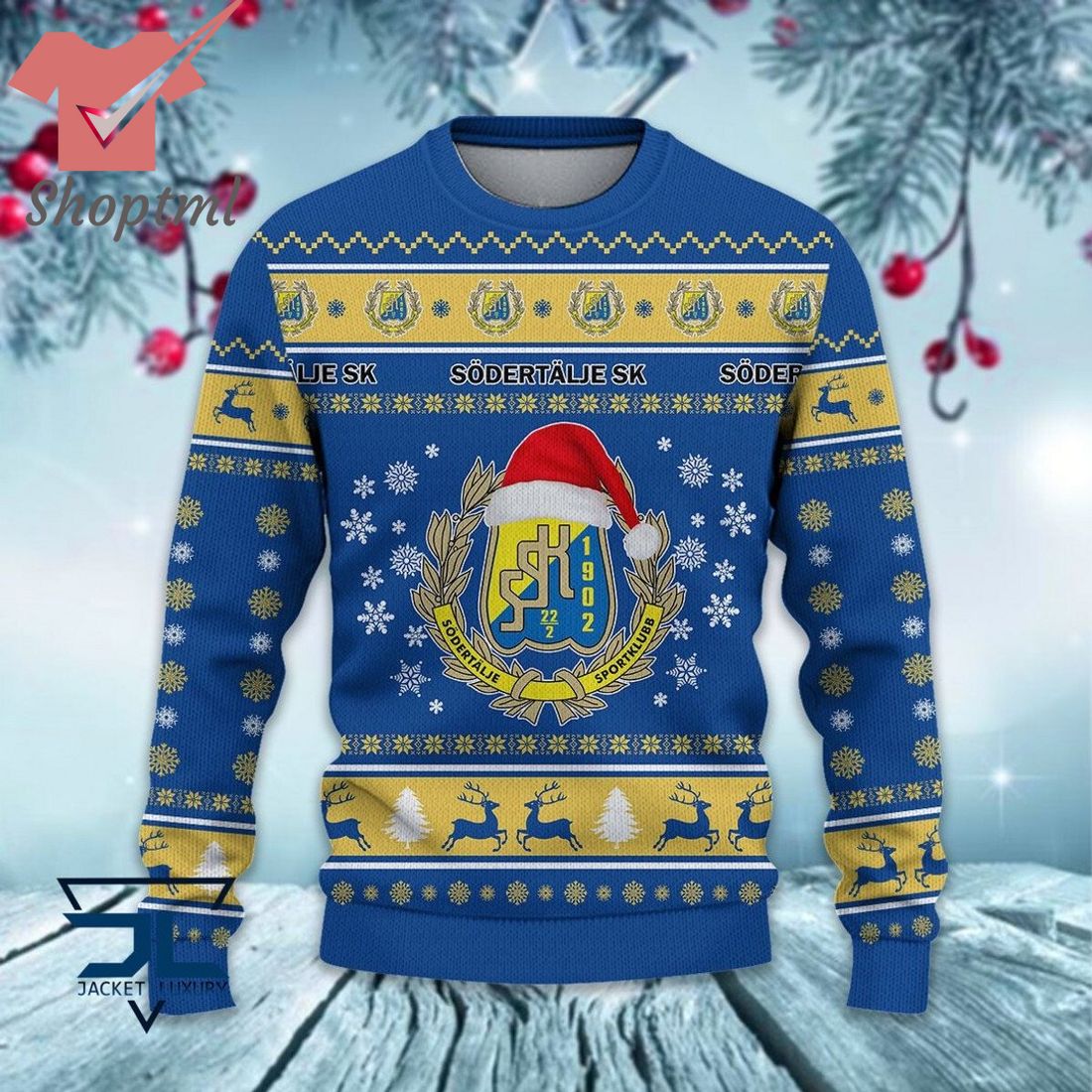 Sodertalje SK SHL Hockey Ugly Christmas Sweater