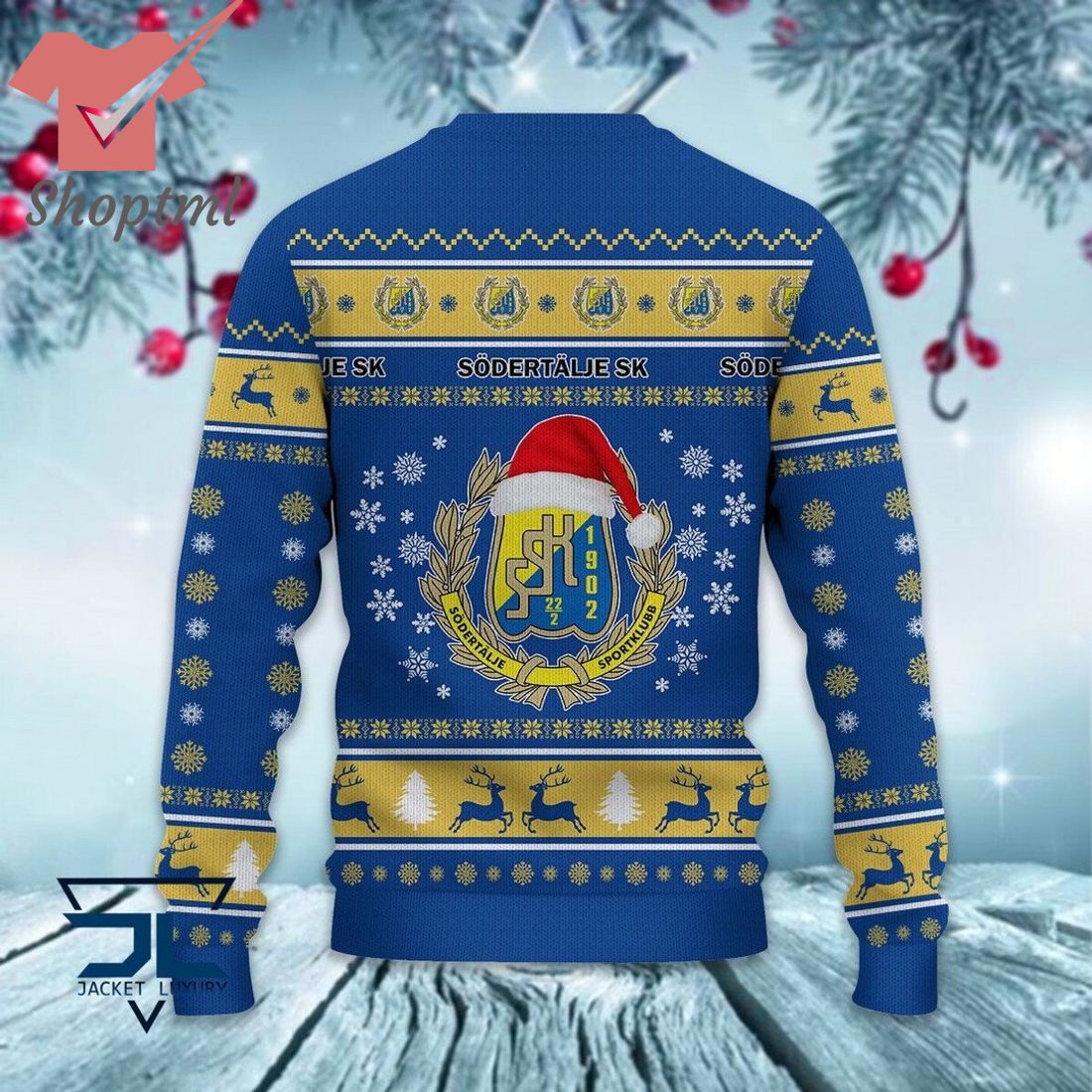 Sodertalje SK SHL Hockey Ugly Christmas Sweater