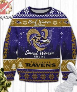 Baltimore Ravens Smart Women Love The Ravens Ugly Christmas Sweater