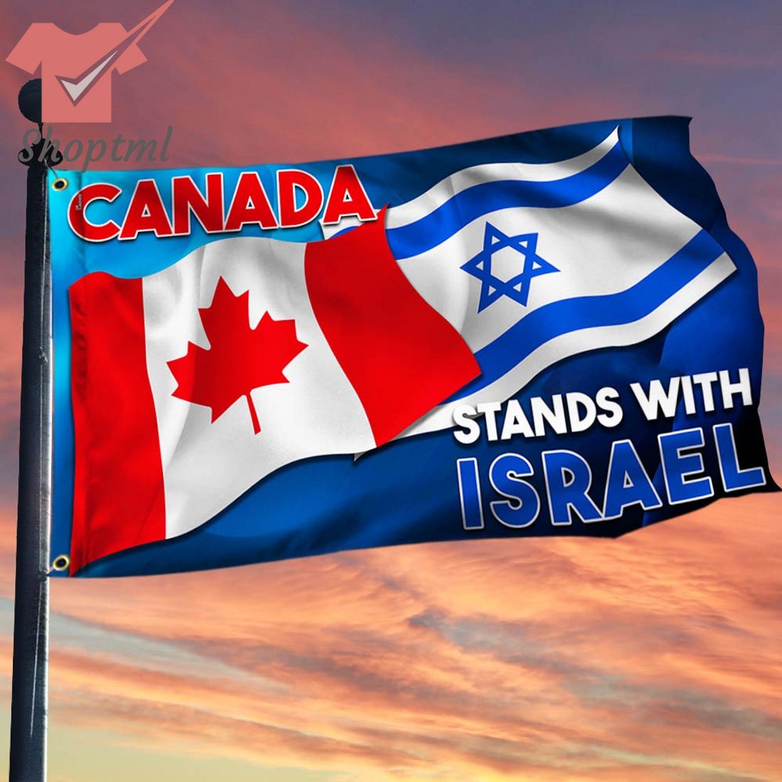 Canada Stands with Israel Grommet Flag