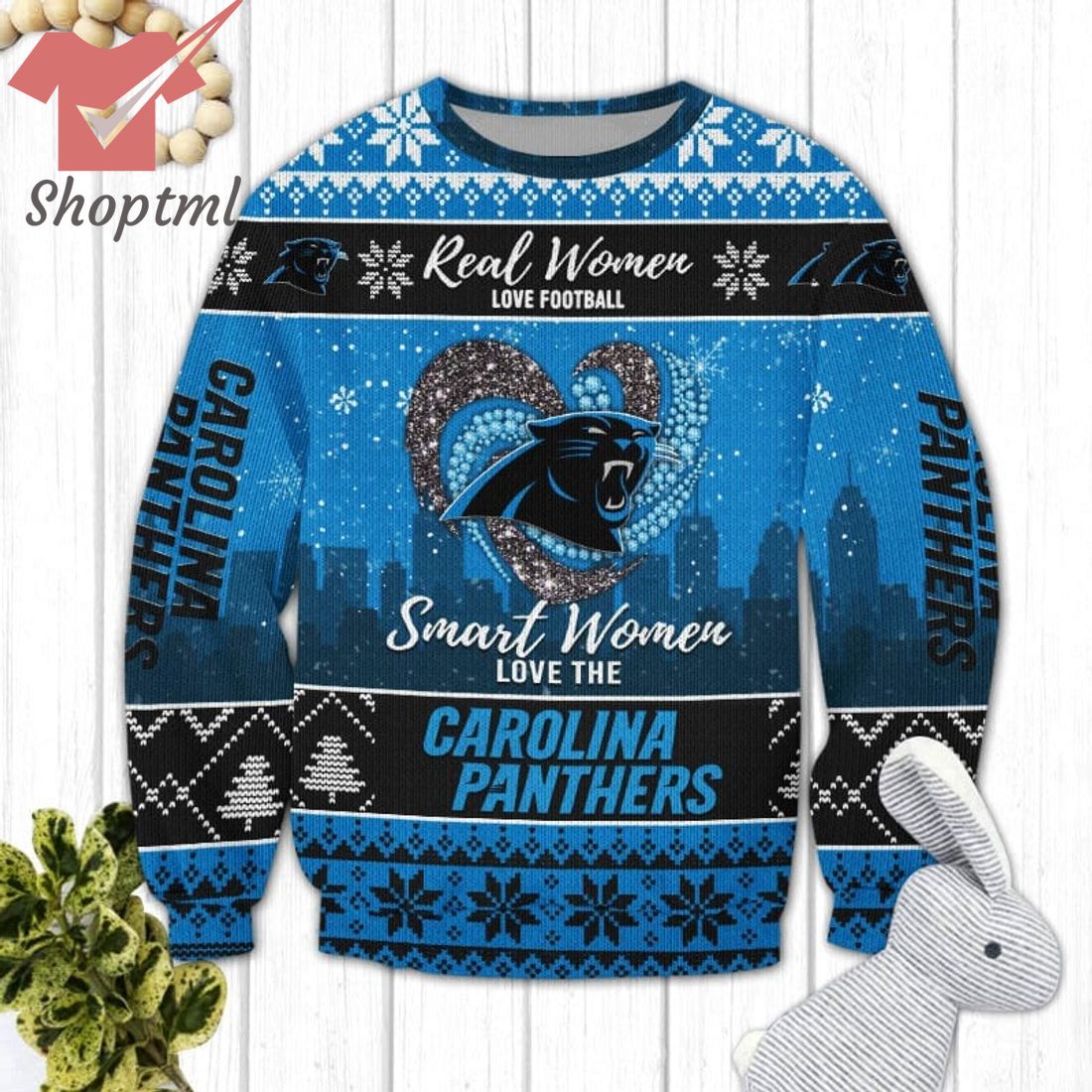 Carolina Panthers NFL Logo Ugly Christmas Sweater