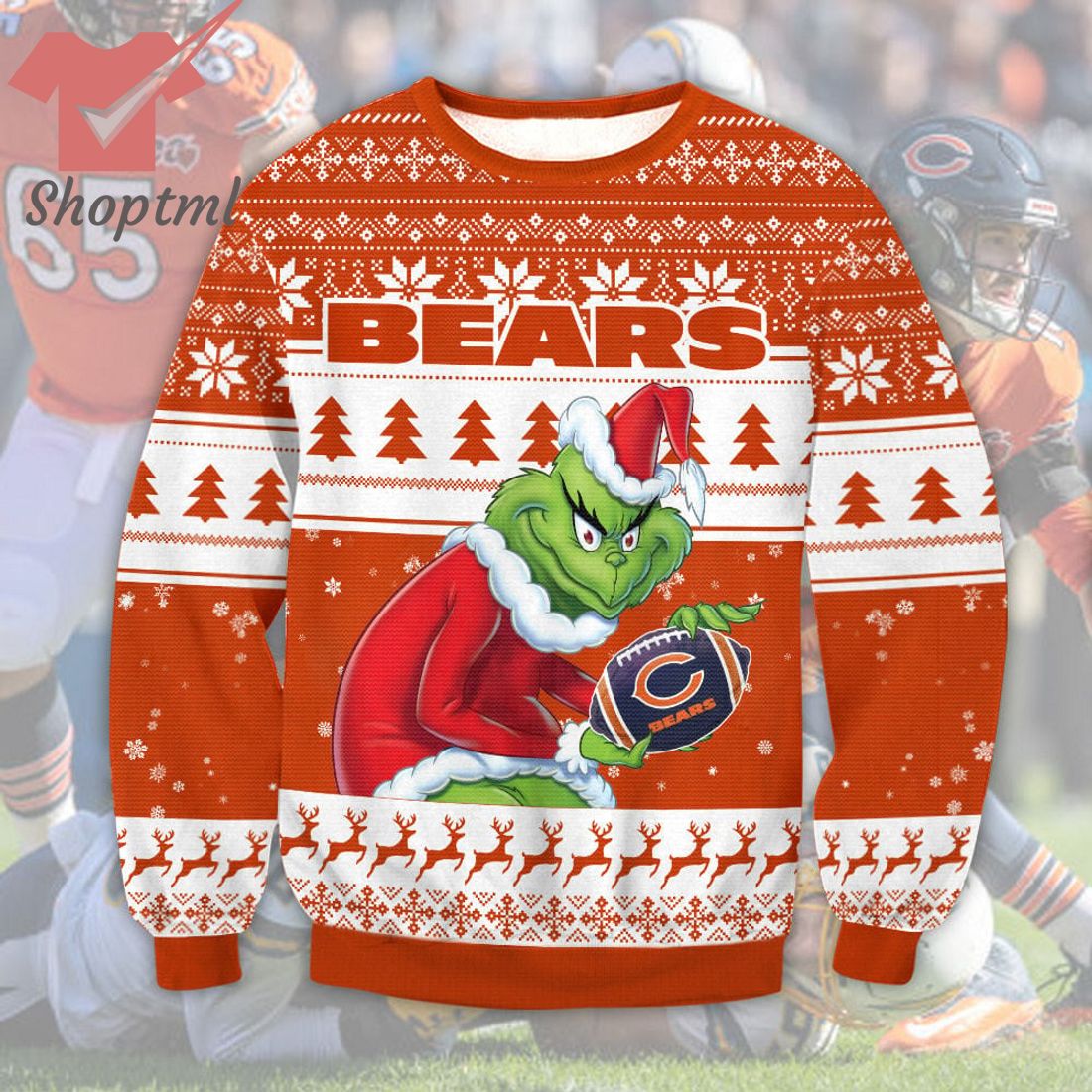 Chicago Bears NFL Grinch Ugly Christmas Sweater